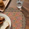 thumbnail image 3 of Beige Grey Floral Boho Round 13 Inch Placemats Set of 6, Vintage Ethnic Tribe Abstract Art HeatResistant Non Slip Place Mats for Dining Table, Wipeable Braided Kitchen Table Mats for Housewarming, 3 of 9