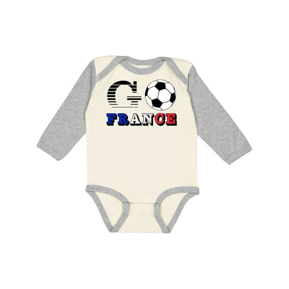 Inktastic Go, France- Soccer, Football Boys or Girls Long Sleeve Baby Bodysuit