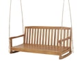 thumbnail image 2 of Pochelon Acacia Wood Outdoor Hanging Porch Swing, Teak, 2 of 8