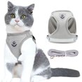 thumbnail image 1 of Arnés y correa para perros y gatos Soft Jacket Step in para pasear, arneses de liberación rápida para cachorros, gatos grandes, ajustables y livianos (L, gris), 1 of 4
