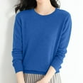 thumbnail image 2 of Arlun Women's Lightweight Cashmerel Sweaters Crewneck Long Sleeve Pullover Tops Solid Color Knit Loose Soft Cozy Thin Fall Winter Base Layer Sweater 2026 Blue L, 2 of 7