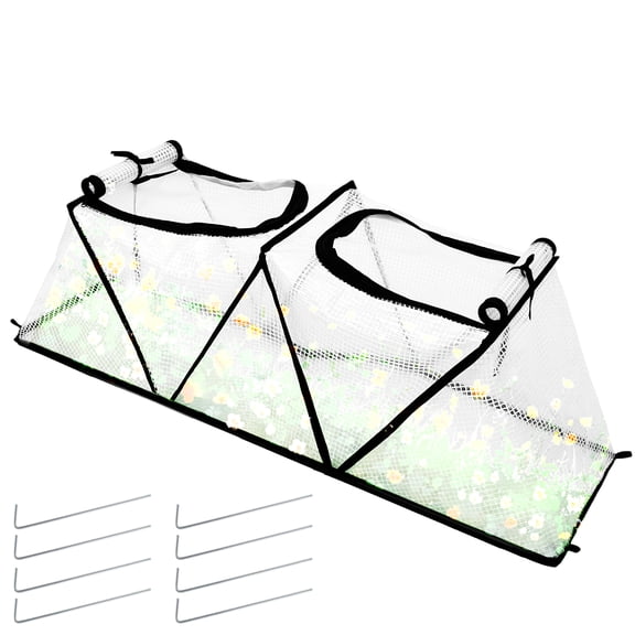 Foldable Garden Accelerator Plants Cover 47.24"x12.6"x14.57" Freeze Protection for Raised Bed Mini Greenhouse Cover with Two Air Hole for Plant Vegetable Seedling Protector