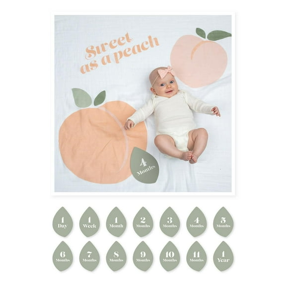 Lulujo - Baby's 1st Year - Monthly Milestone Photography Background Prop, Blanket and Cards Set - Isn't She Lovely