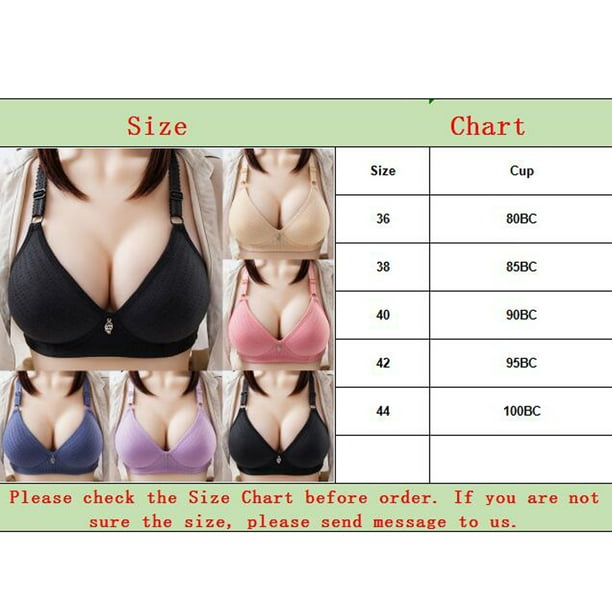 nsendm Female Underwear Adult Bras to Wear with A Backless Dress Womens No  Steel Ring French Underwear Sexy Big Open Back Beautiful Back Y(Black, 44)  