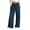 36#Dark Blue, variant on Pull On Jeans for Women Stretch Wide Leg Womens Jeans with Pockets Strechy Drawstring Elastic High Waist Faux Denim Pants Army Green 2XL