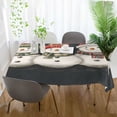 thumbnail image 3 of Yayeee Tablecloths 60" x 90" Rectangle Wrinkle Resistant Party Table Cover, Red Snowmen, 3 of 8