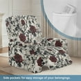 thumbnail image 3 of HELLHERO Rose Print 1 Cushion Reclining Chair Cover Fitted Couch Cover for Recliner Dust-proof Recliner Stretch Sofa Slipcover with Side Pockets, Brown, 3 of 8