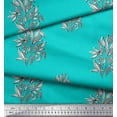 thumbnail image 3 of Soimoi Cotton Voile Fabric Leaves & Floral Block Printed Craft Fabric by The Yard 56 Inch Wide, 3 of 3