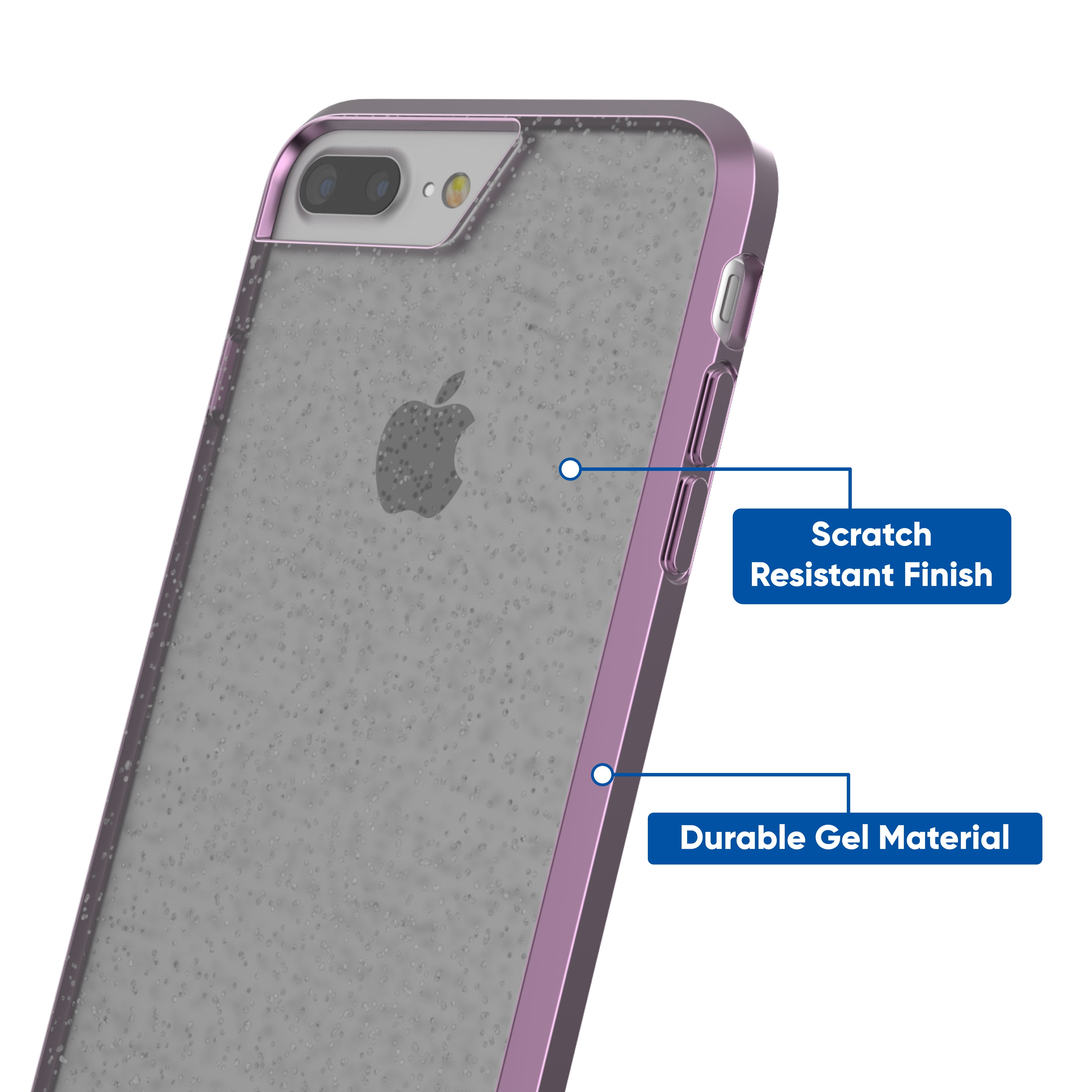 onn. Phone Case for iPhone 6 Plus / iPhone 6s Plus / iPhone 7 Plus / iPhone 8 Plus - Metallic Purple with Glitter