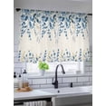 thumbnail image 5 of Sheer Curtains 45 Inch Length, Blue Eucalyptus Semi Sheer Curtains Light Filtering Window Treatment, Farmhouse Weeping Leaves Linen Privacy Voile Drapes for Living Room Bedroom 52x45 Inch, 5 of 7