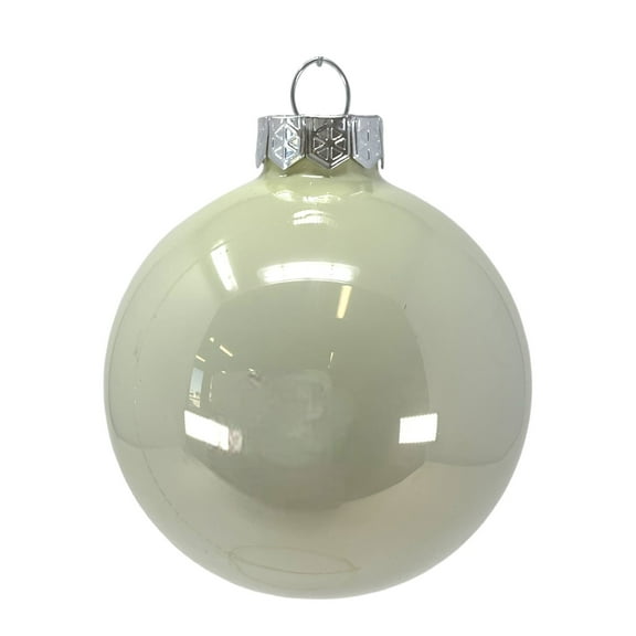 2.75 Inch White Polar Pearl Glass Ball Christmas Ornament Set of 6