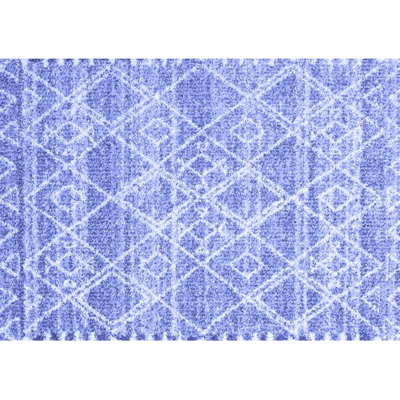 Ahgly Company Machine Washable Indoor Rectangle Abstract Blue Contemporary Area Rugs, 5' x 8'