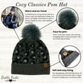 thumbnail image 2 of Britt's Knits Snow Leopard Pom Hat Knitted Ribbed Cuff Cold Weather Warm Faux Fur Pom Hat - Black (Women's), 2 of 7