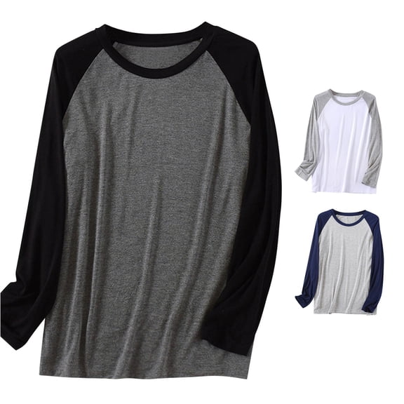 SONXAHE Raglan Sleeve T-Shirt for Women Crew Neck Daily Wear Long Sleeve Tee