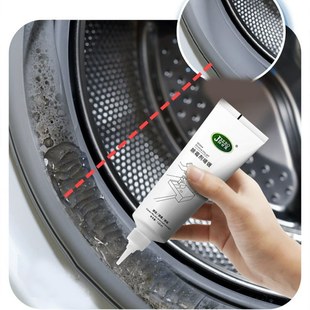 Fiudx Gel Removedor de Moho, Limpiador de Lavadoras, Refrigeradores y Juntas de Azulejos, Ecológico y Seguro, Fácil de Usar, Aplicación Multisuperficie, 120 Ml, Duración de 6 a 12 Meses.