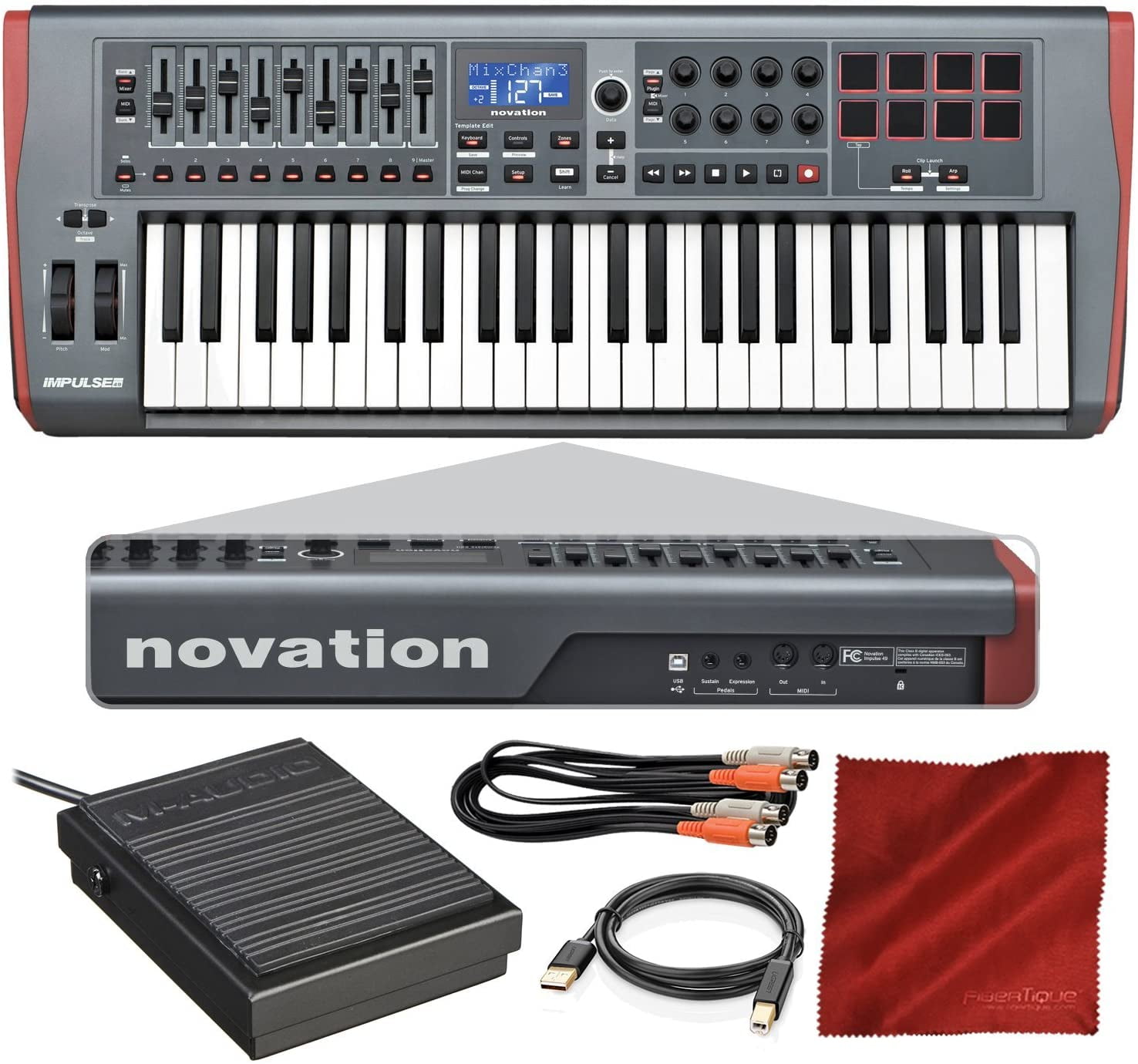 Novation Impulse 49 USB Midi Keyboard Controller with Sustain Pedal