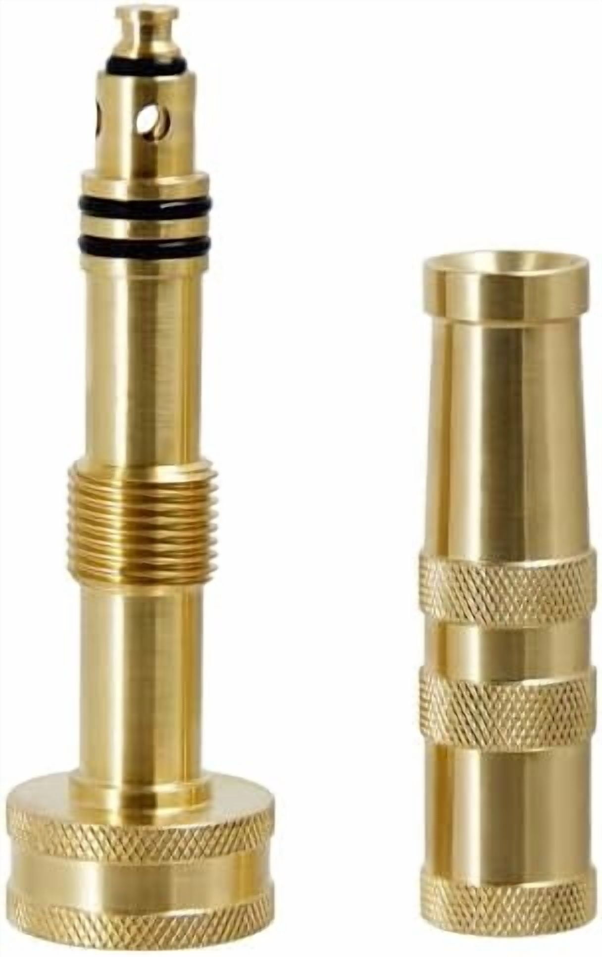 Jointown Solid Brass Hose Nozzle, 4 Pack 4"L Heavy Duty Brass Garden Hose Nozzle with 8 Rubber Washers