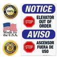 thumbnail image 7 of Elevator Out Of Order Bilingual Sign, OSHA Notice Sign, 24x36 Corrugated Plastic, 7 of 7
