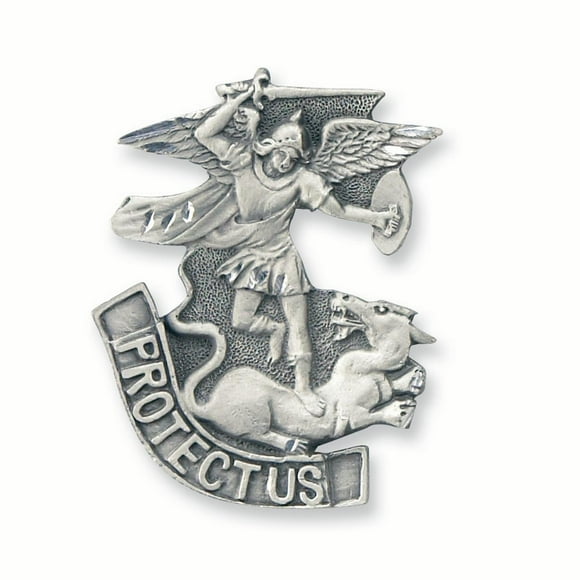 Saint Michael Protect Us Visor Clip Travel Religious Key Ring