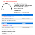 thumbnail image 2 of Power Steering Return Hose - Compatible with 2001 - 2009 Chrysler PT Cruiser Naturally Aspirated 2002 2003 2004 2005 2006 2007 2008, 2 of 2