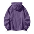 thumbnail image 4 of Zimjoy Men's Soft Shell Jacket Athletic Big and Tall UV Protection Full Zip Jackets Lightweight Hooded Windbreaker Jacket with Pocket Fishing Hiking Coat, Purple L, 4 of 5