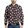 thumbnail image 2 of Chaqueta con cremallera con estampado 3D de globo ocular espeluznante para hombres y mujeres, sudadera con personalidad, abrigo suelto, chaqueta bomber de manga larga con cremallera, 2 of 5