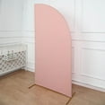 thumbnail image 4 of BalsaCircle 7x3 feet Dusty Rose Matte Fitted Spandex Half Moon Wedding Arch Backdrop Stand Cover Party Events Decorations, 4 of 8