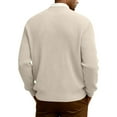 thumbnail image 4 of Dwelliawo Men's Cardigan Sweaters V Neck Casual Button Up Knitted Sweater Wool Cardigan Sweater Long Slevee Shawl Sweaters with Pockets Fall Clothes Beige 4XL, 4 of 7
