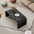 thumbnail image 2 of Retro Log Style Coffee Table with Curved Art Deco Design, Center Table for Living Room or Dining Room, Antique Black, 2 of 9