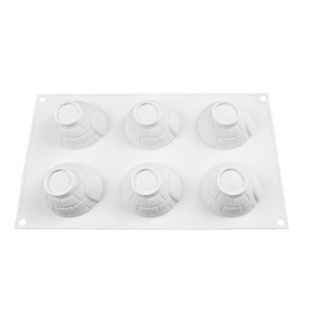 

Gyedtr 6 Hole Snow House Chocolate Cake Jelly Candle Soap Round Silicone Mold