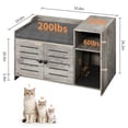 thumbnail image 2 of Studyset Farmhouse Hidden Cat Litter Box Enclosure Cabinet, Wooden Covered Litter Box Cabinet, Cat Furniture with Mark Pad and Storage Shelf, Discreet Indoor Cat House for Hallway, 2 of 7