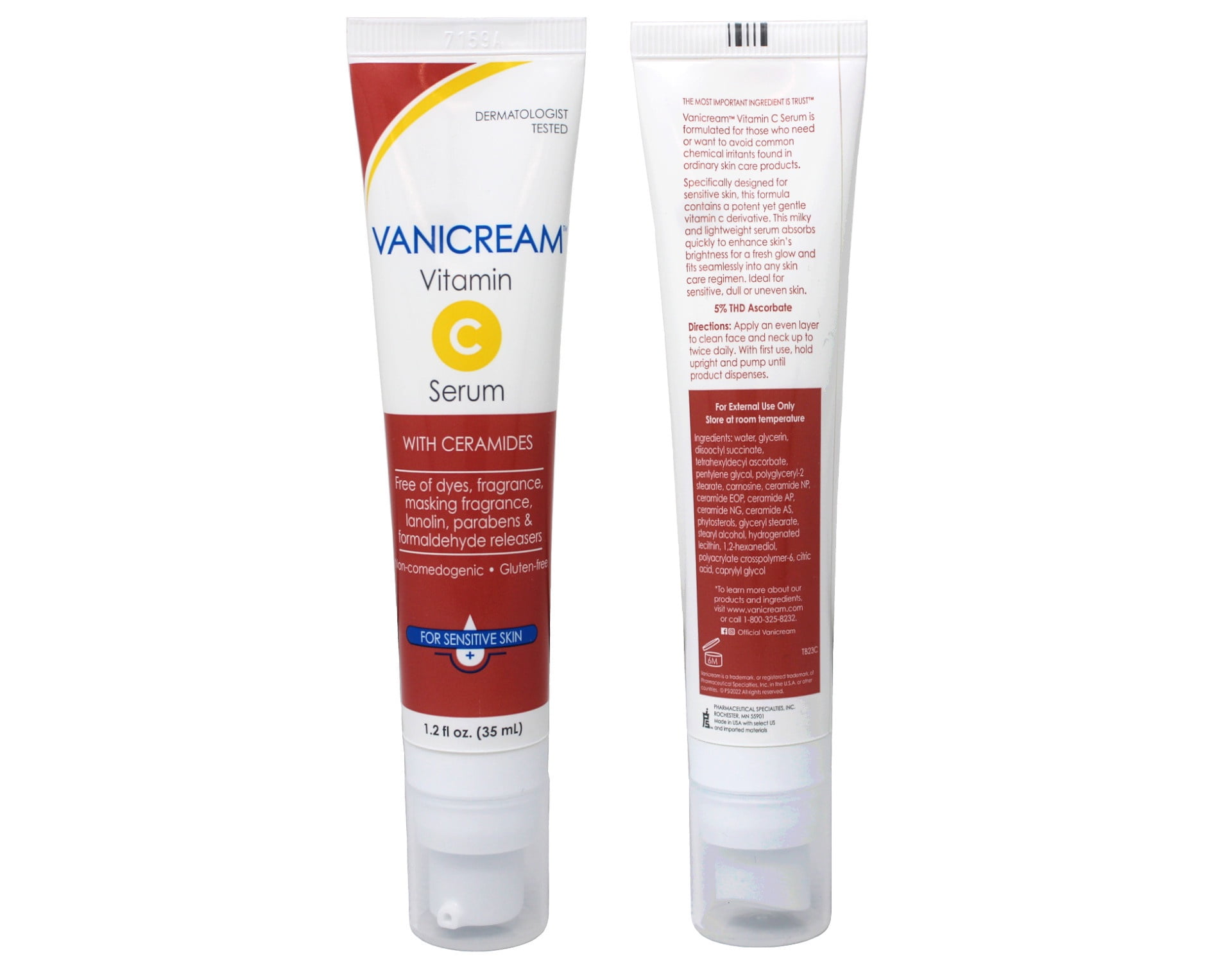 3 Pack - Vanicream Vitamin C Face Serum with Ceramides for Sensitive Skin - 1.2 fl oz