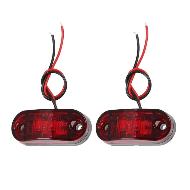 Luces de remolque LED para camiones Unique Bargains 24V, luces de marcador de plástico a prueba de agua, rojas, 2 piezas