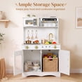 thumbnail image 6 of Wisairt Wooden Play Kitchen for Kids, Pretend Play Kitchen with Realistic Sounds & 17-Piece Accessory Set, White, Age 3+, 6 of 9