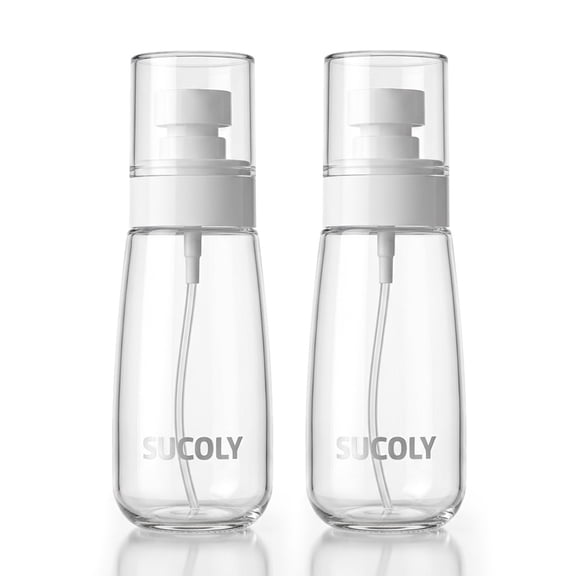 SUCOLY 2 Pack Fine Mist Spray Bottles, PET Eco-Friendly Refillable Sprayer for Face, Plants, Cleaning, Hair - Ultra Fine Water Sprayer, Multi-Purpose Small Bottles (100ml)