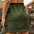 thumbnail image 4 of Edvintorg Skirts for Women Trendy Summer Women's Solid Drawstring Pocket Fashion Casual Denim Skirt Streetwear 90S Girls Mini Skirt Harajuku Fashion Clubwear Multi-color XL, 4 of 4