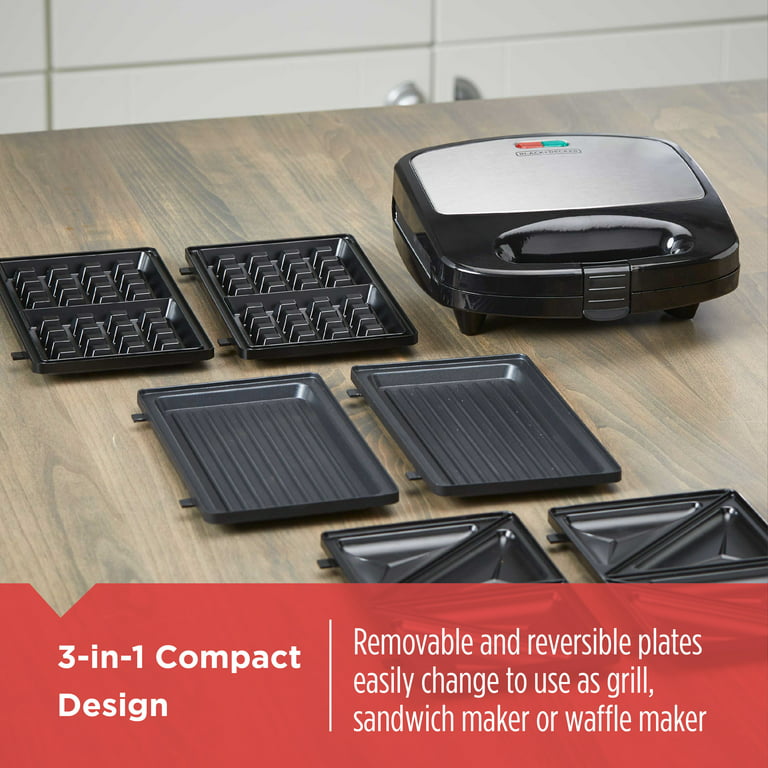 BLACK+DECKER 3-in-1 Morning Meal Station™ Waffle Maker, Grill, or