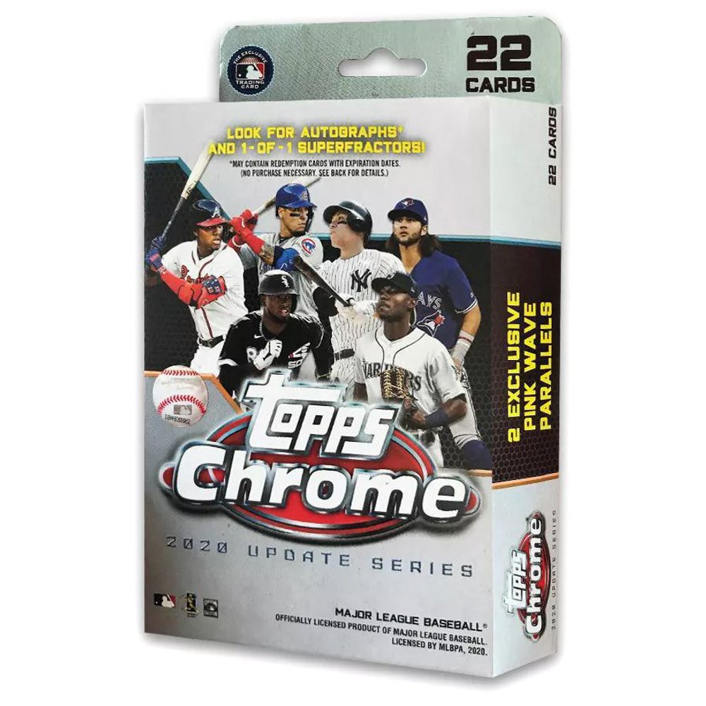 MLB Topps 2020 Chrome Update Trading Card HANGER Box [22 Cards