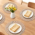 thumbnail image 2 of Unique Bargains 6Pcs Farmhouse Hollowed-out Placemats Brown White 15" x 15", 2 of 6