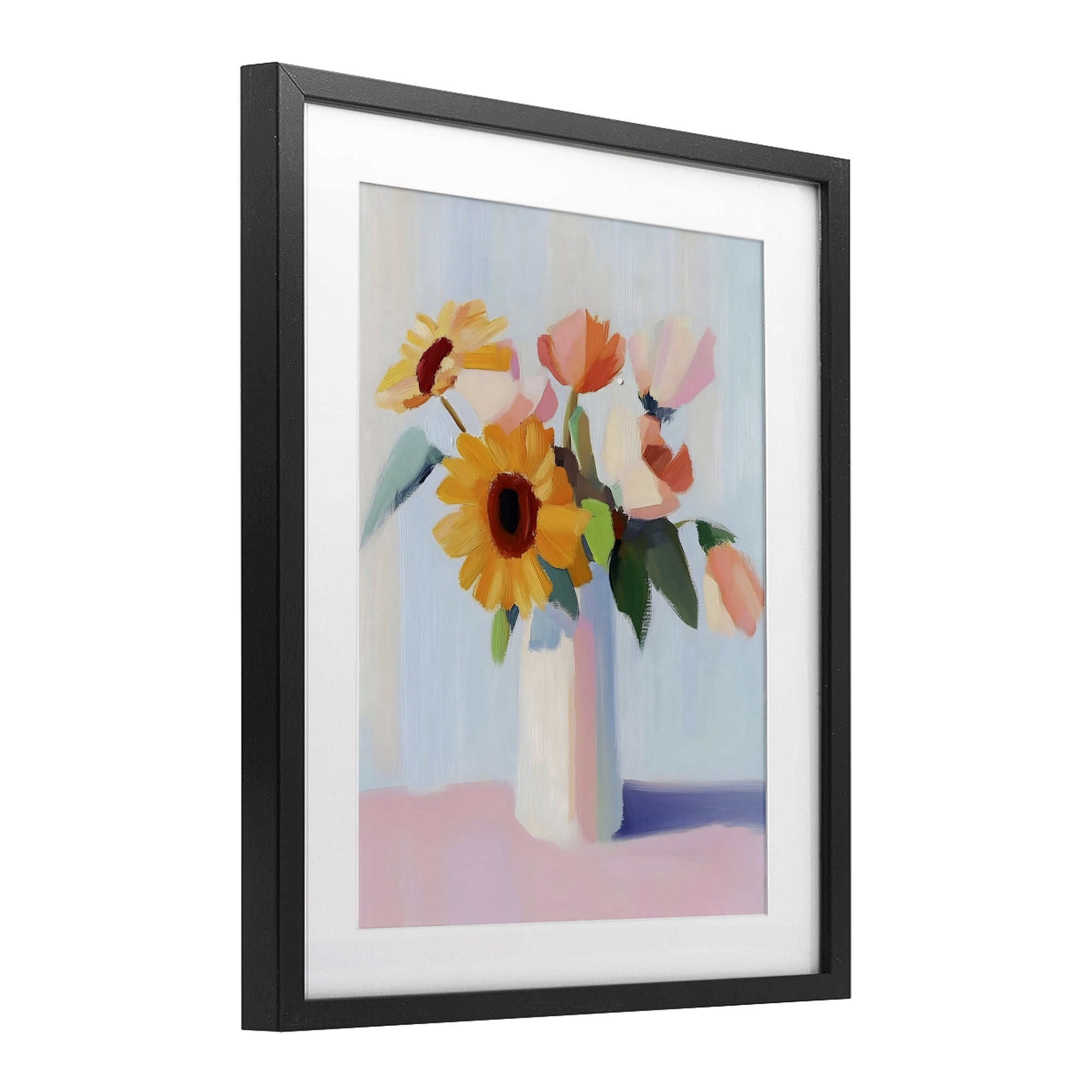 Stupell Industries Sleek Vase Bouquet Black Framed Print Under Glass, design by The Prints Vibe