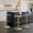 Gold, variant on LessMore Bar Stools Set of 2, Clear Acrylic Adjustable Height Swivel Bar Counter Stools  with Mid Back & Footrest, silver