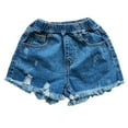 thumbnail image 4 of Bovxnpu Girls Jean Shorts Kids Denim Shorts Jorts Solid Denim Kids Shorts with Pockets and Distressed Details For Shorts, 4 of 8
