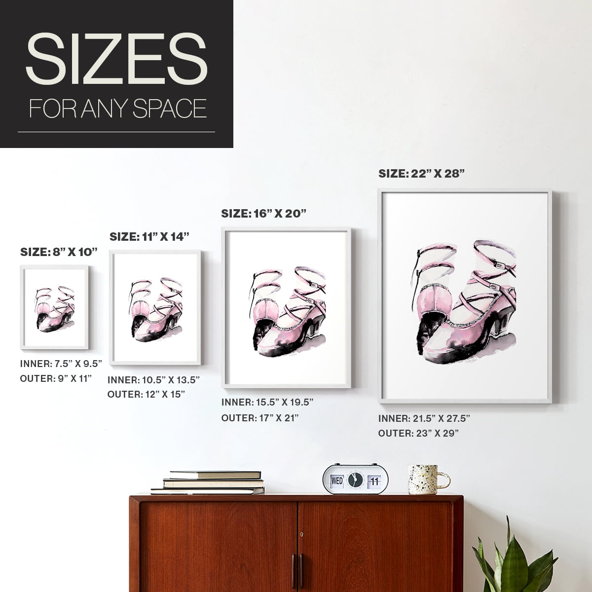 Strappy Platform in Paper Solid Wood 8 x 10 Framed Print