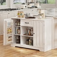 thumbnail image 4 of Sideboard Cabinet with Storage, Lofka Coffee Bar Cabinet with Drawer,  Buffet Cabinet Adjustable Shelves,  White, 4 of 7