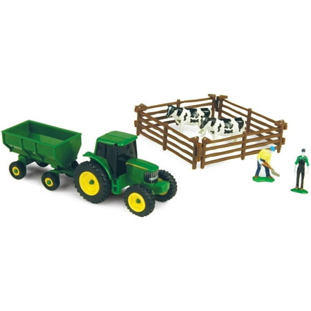ERTL John Deere 10-Piece Set with Flarebox Wagon