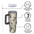 thumbnail image 4 of 40oz Pioneer Flower Floral Print Pattern Insulated Tumbler with Handle, BPA-Free Leak Proof Lid and Straws, Double Wall Vacuum, Hot 12h/Cold 34h, 4 of 6