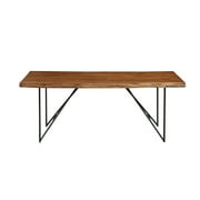 Alpine Furniture Live Edge Solid Wood Dining Table in Light Walnut (Brown)