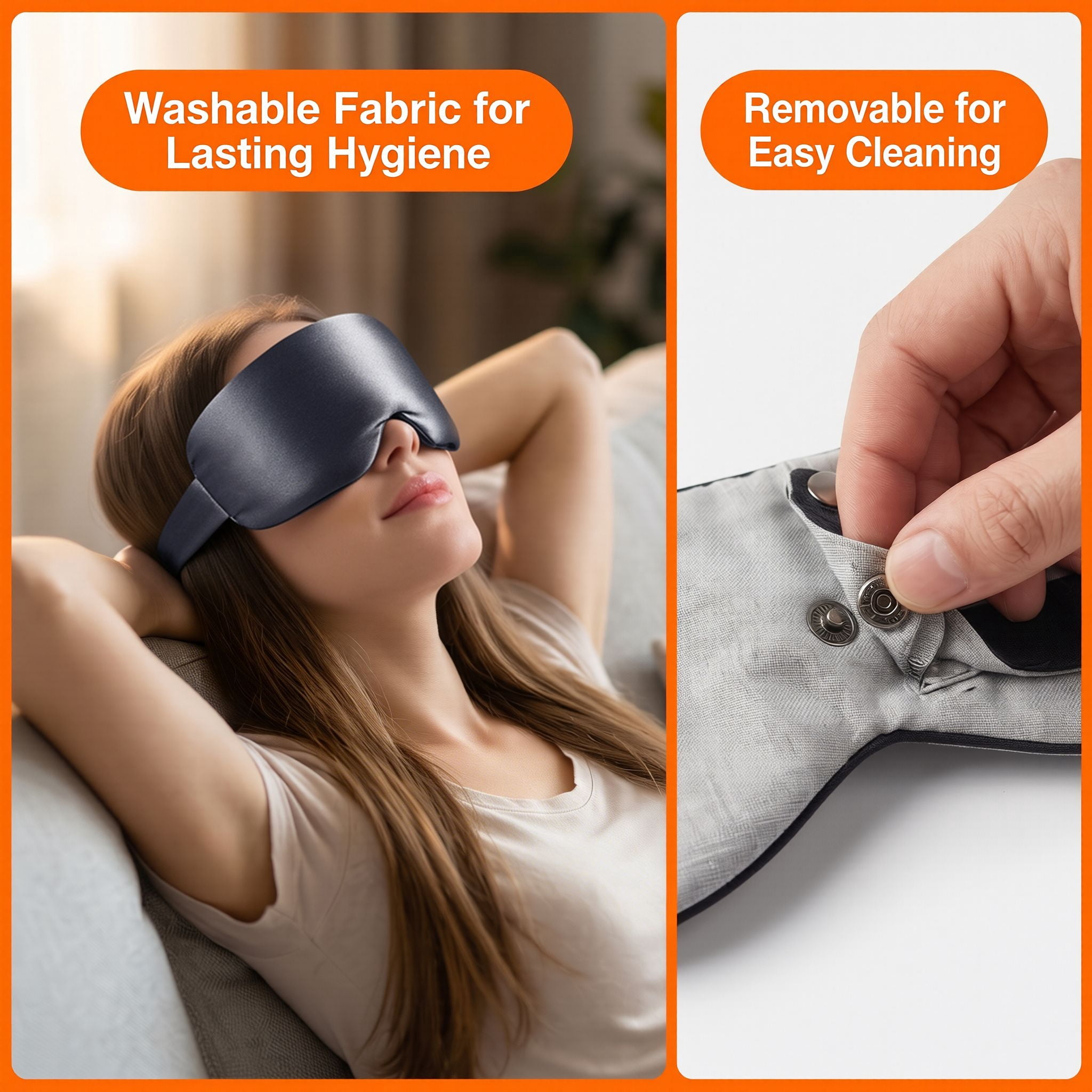 FACEMOON Silk Cordless Moist Heat Therapy Sleep Eye Mask for Dry Eyes with Storage Case, Blue
