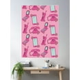 thumbnail image 2 of Pink Retro And Modern Phone Funky Pattern Poster Wall Art, Modern Wall Decor For Living Room Bedroom, 12x18 UNFRAMED, 2 of 3