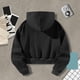 thumbnail image 1 of Sudadera recortada para mujer, ropa con capucha con cordón, sudaderas con capucha con estampado de letras para otoño e invierno, para viajes, compras L, 1 of 10